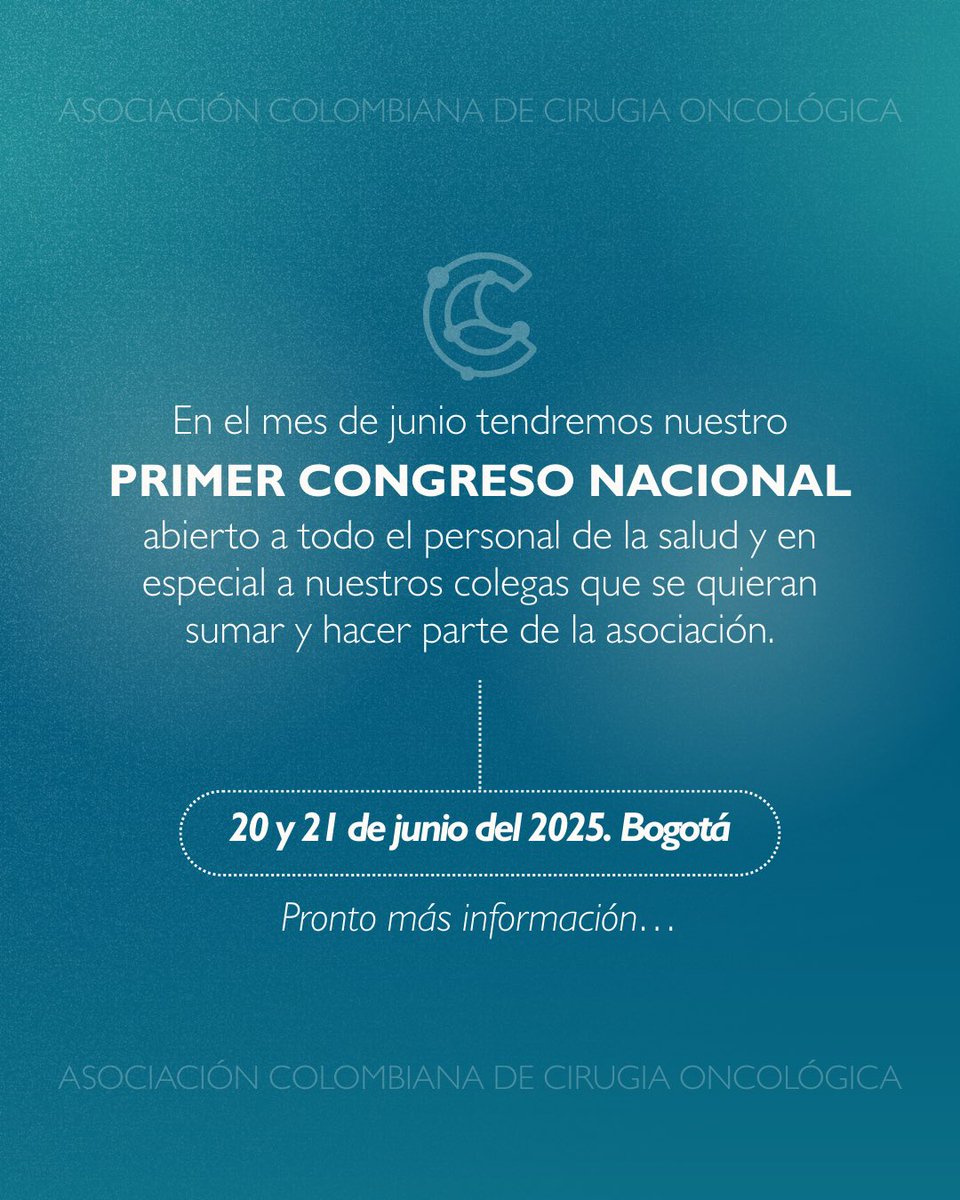 Nos unimos para construir comunidad, fortalecer el conocimiento y abrir espacios donde el aprendizaje y la colaboración sean protagonistas 👩🏻‍⚕️👨🏻‍⚕️

Tendremos un congreso nacional para compartir, aprender y seguir transformando vidas desde nuestra especialidad 🌐

#cirujanos #col