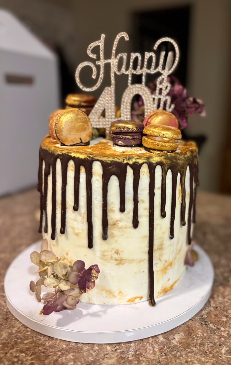 Made this birthday cake for a friend of a friend’s 40th birthday. What do you all think?!