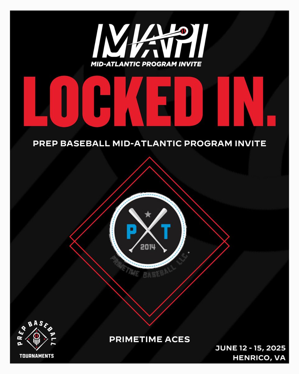 🏆 Mid-Atlantic Program Invite 🏆

More than 100 teams from 8️⃣ states and Canada descend upon Richmond on June 12-15 for the best tournament in the Mid-Atlantic.

🔒 Primetime Aces 

See the full tournament ➡️ loom.ly/37q9PCk

#MAPI2025
