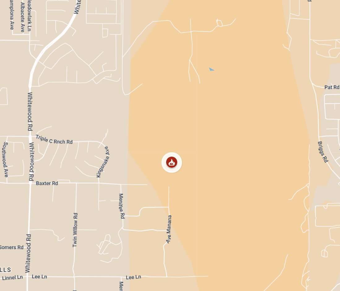 CALFIRERRU's tweet photo. VEGETATION FIRE - RPT @ 3:25PM. 35200 block Avenida Manana in Menifee. Firefighters on-scene of 20 acres burning at a moderate rate of spread in light flashy fuels. Additional ground and air resources en-route. #BaxterFIRE @RivCoNow https://t.co/Y8UX91ueO4