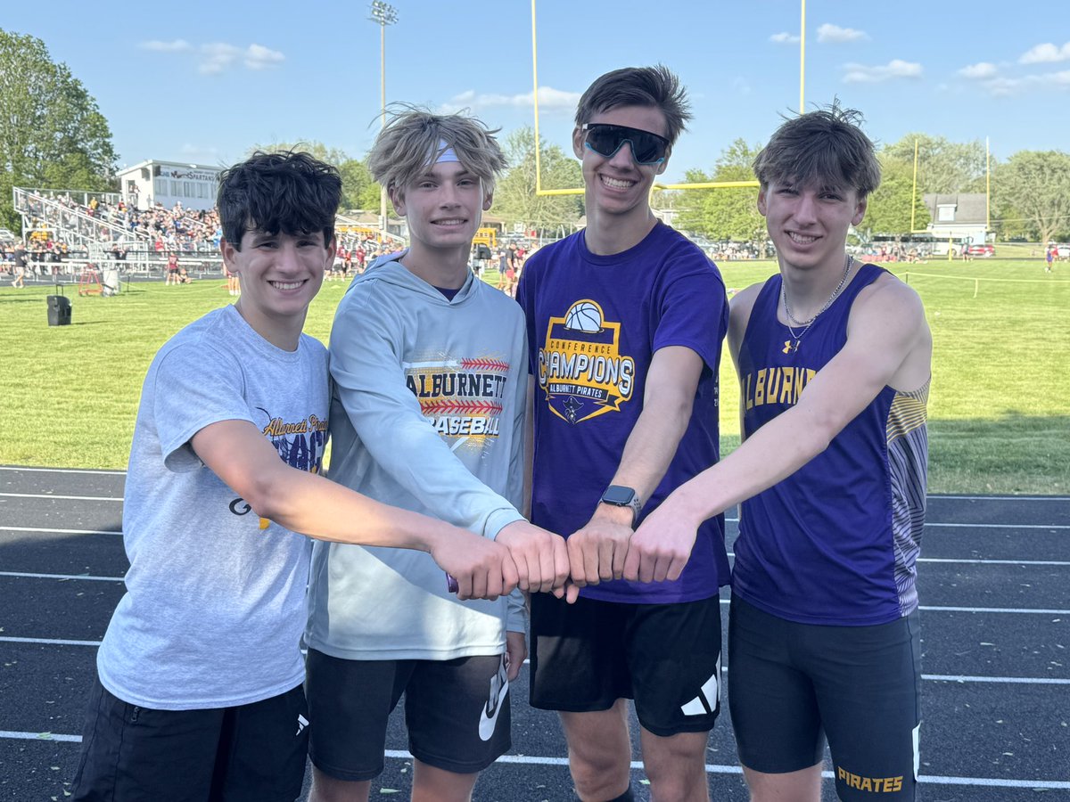From Grundy Center your 4x800 District Champions and State Qualifiers Caiden, Logan,Hayden,Ben B <a href="/AlburnettSports/">Alburnett Athletics</a> @linnnewssports