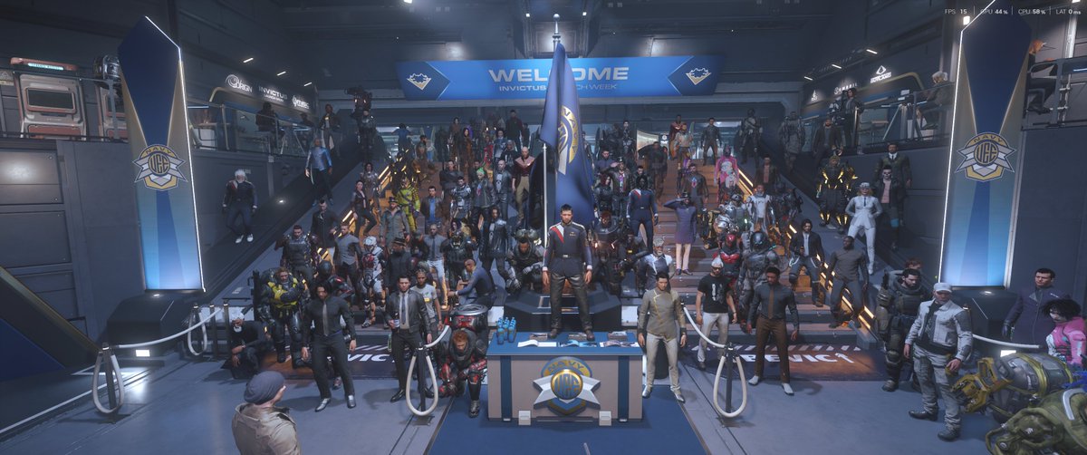 You made history again. More than 100 people together at the opening of ILW 2955. Thank you for making this dream possible and for making these moments that will always go down in history! <a href="/RobertsSpaceInd/">Star Citizen</a> #StarCitizen