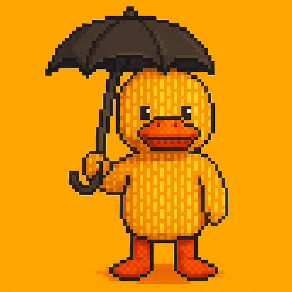 POSITIVEDUCKY1's tweet photo. If it's going to rain, remember to bring an umbrella! #positivity #FeelGoodFriday #PDUCK #POSITIVEDUCK #MemeCoin #memecoinlaunch #Moonshot https://t.co/NQWjnCuZLZ