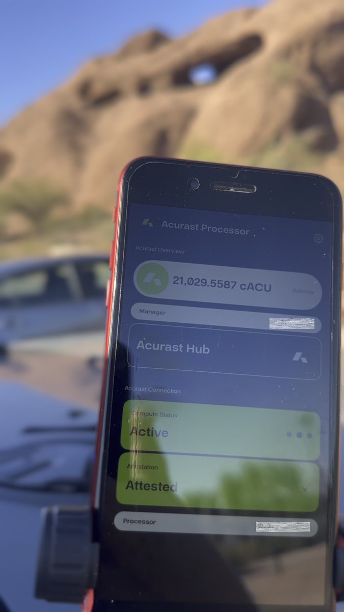 mesafred's tweet image. Providing cloud compute even in the middle of the desert in Phoenix, AZ, USA.   Even while hiking at Hole in the Rock.

No limits with my phone and @Acurast!

Join the rebellion:  rebellion.acurast.com/?ref=14obzo

#CloudRebellion #Acurast #DePIN