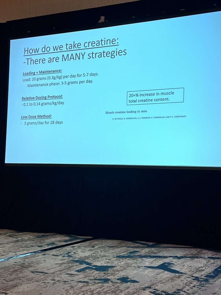 BSinger10's tweet image. Here is @DrCreatine highlighting creatine dosing considerations for muscle 

#ASPDA2025 @fuelingvictory
