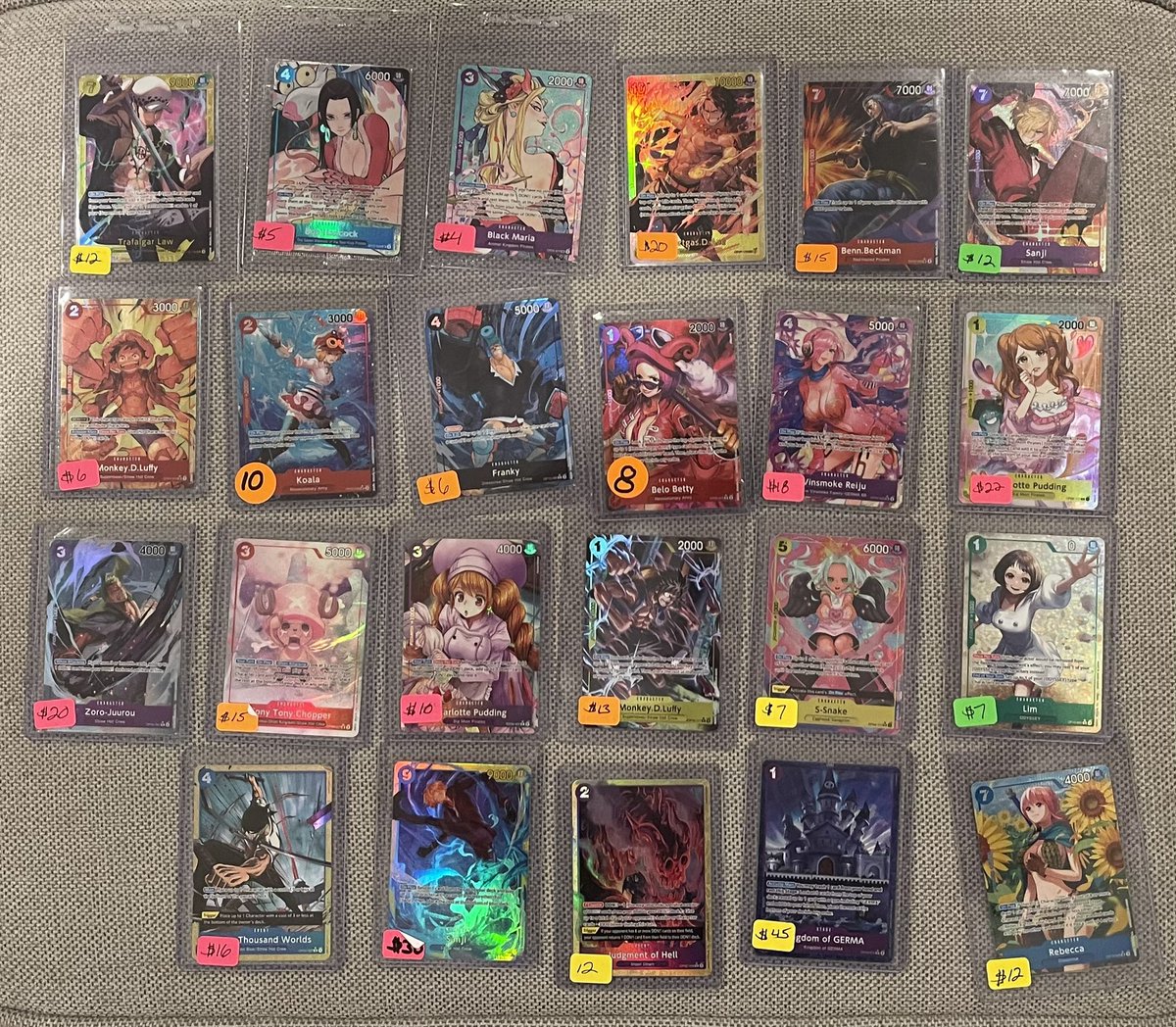 One piece Alt Arts 

Add $1 PWE or $5 BMWT