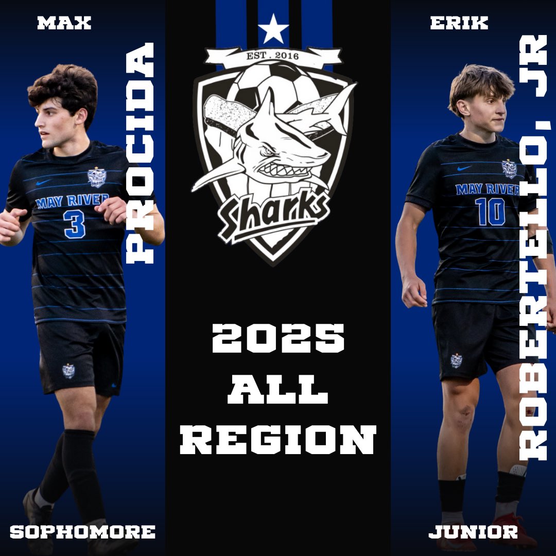 MayRiverSoccer's tweet photo. Congratulations to our 6 All-Region players, as voted by the region coaches!

Josh Carachure (Sr), Talan Liedtke (Jr), Max Procida (So), Erik Robertello (Jr), Harper Ware (Jr), &amp; Cannon Wheat (So)!

#mayriversoccer #thedefinition https://t.co/IdUsYy7TWO