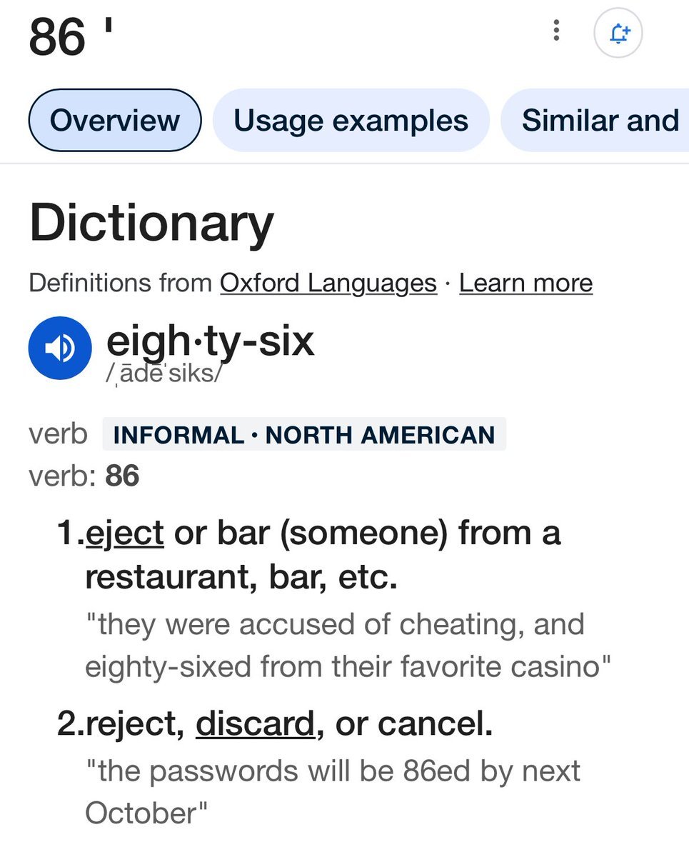 KyleLeith's tweet image. So, slang used by bouncer's when they kick a drunk out of a bar is now considered a threat? 

Thats pretty wild interpretation of the English language to justify political revenge.