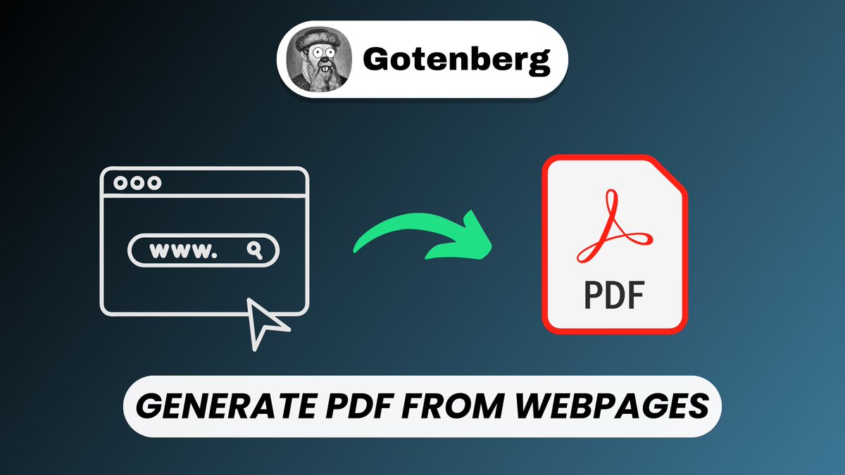 elest_io's tweet image. Discover Gotenberg, a powerful REST API that lets you convert HTML, Markdown, Office files, and more to PDF 🚀
🔗 youtu.be/Z4AEThcrjew