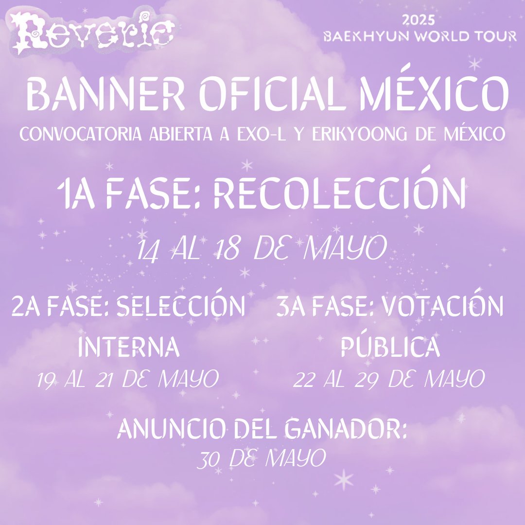 exo_legacy's tweet photo. EXO-L de México! Les recordamos que tenemos la convocatoria para el banner del concierto de Baekhyun ¡No te quedes fuera! Demostremos todo el amor que México le tiene a Baekhyun https://t.co/CsSKj4XPtn