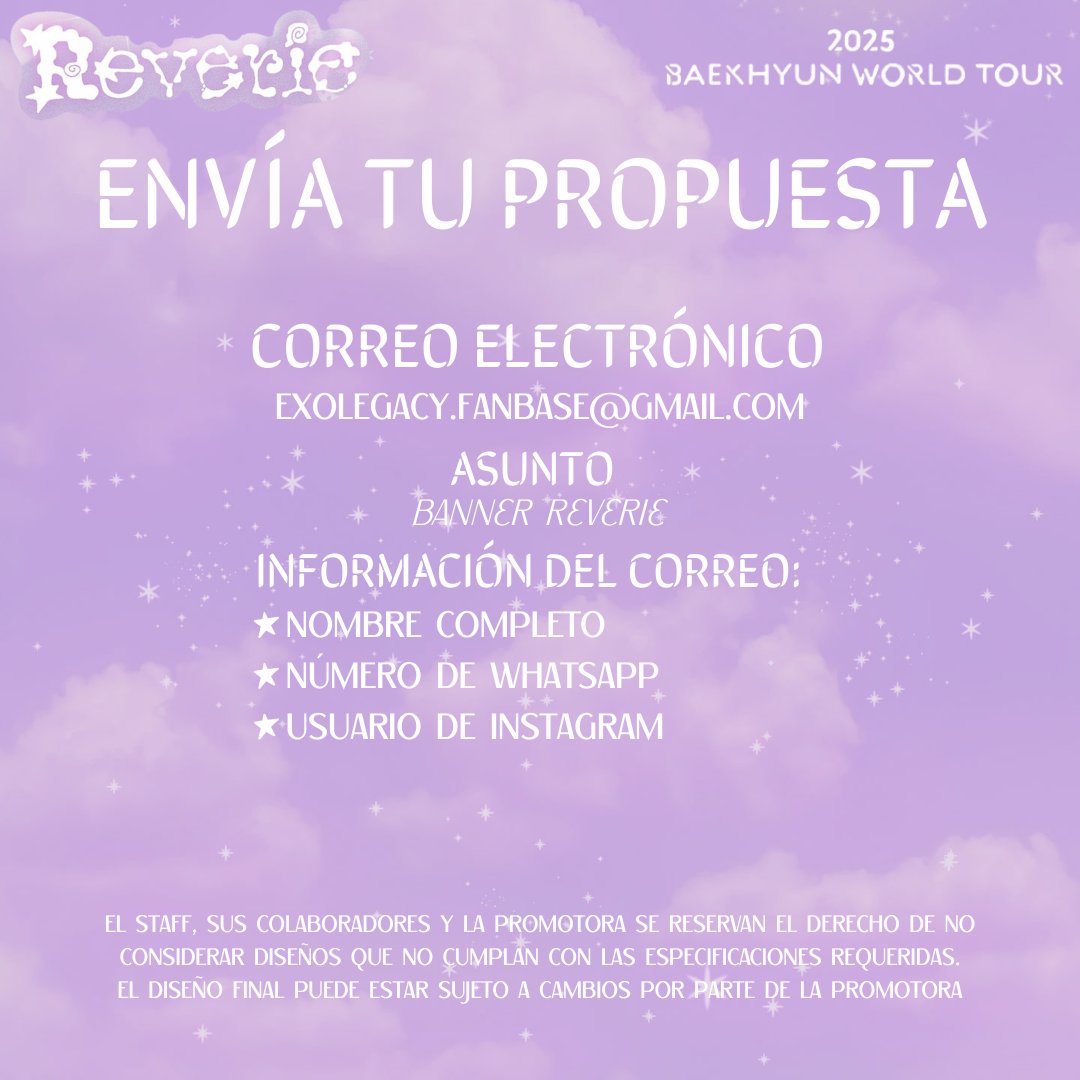 exo_legacy's tweet photo. EXO-L de México! Les recordamos que tenemos la convocatoria para el banner del concierto de Baekhyun ¡No te quedes fuera! Demostremos todo el amor que México le tiene a Baekhyun https://t.co/CsSKj4XPtn