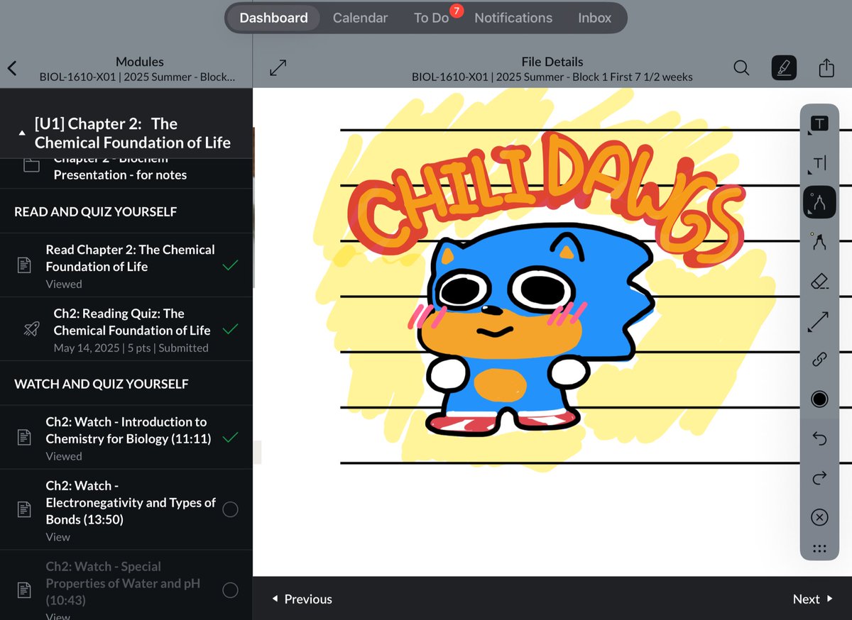 Just a little guy while I work on biology hw lol 
#sonic #SonicTheHedgehog #sonicfanart