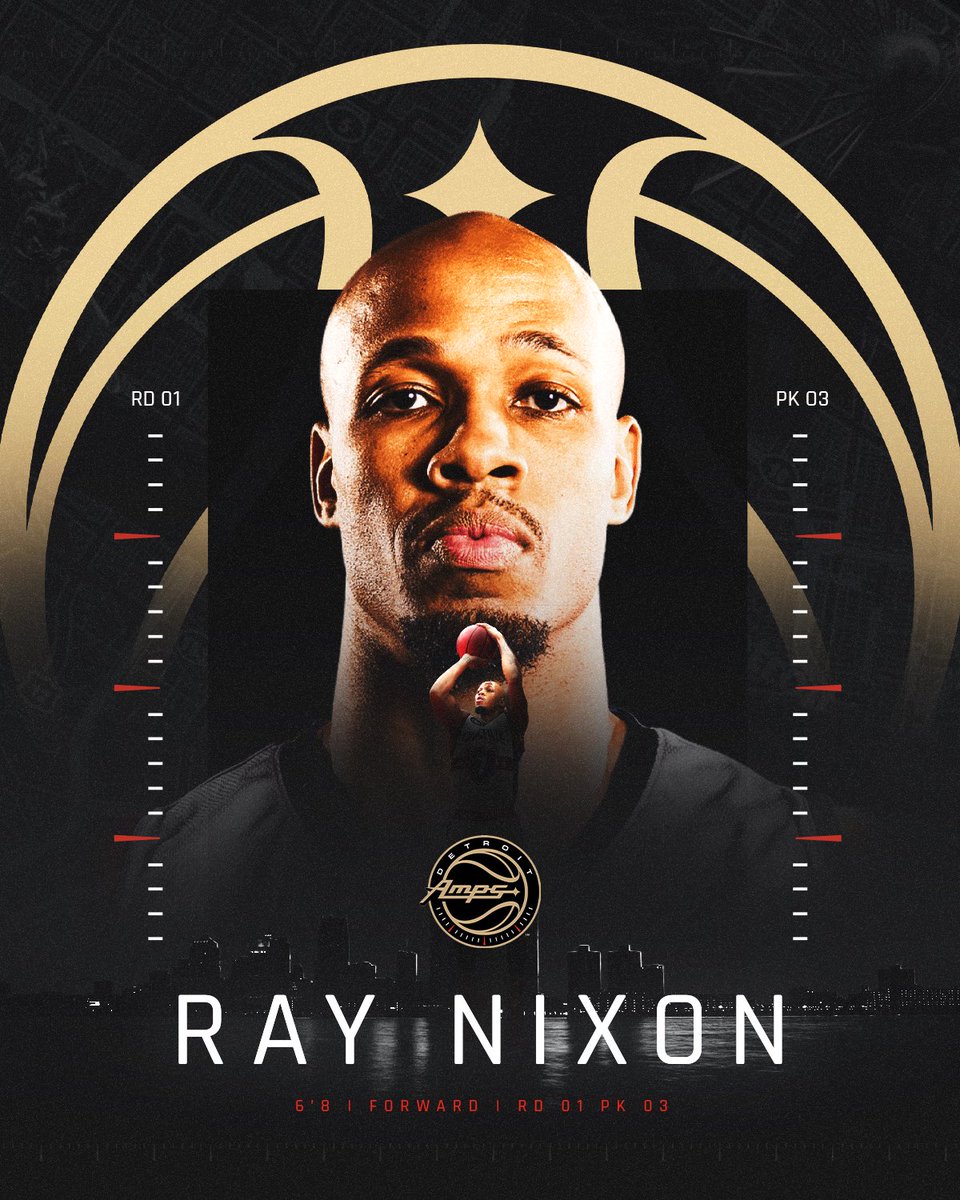 DetroitAmps's tweet photo. With the 3rd pick, the Detroit Amps select Ray Nixon.
 No time to waste — it’s grind time in #AmpCity. 

#AmpUpDetroit #BIG3Draft https://t.co/scyiKTbs9v