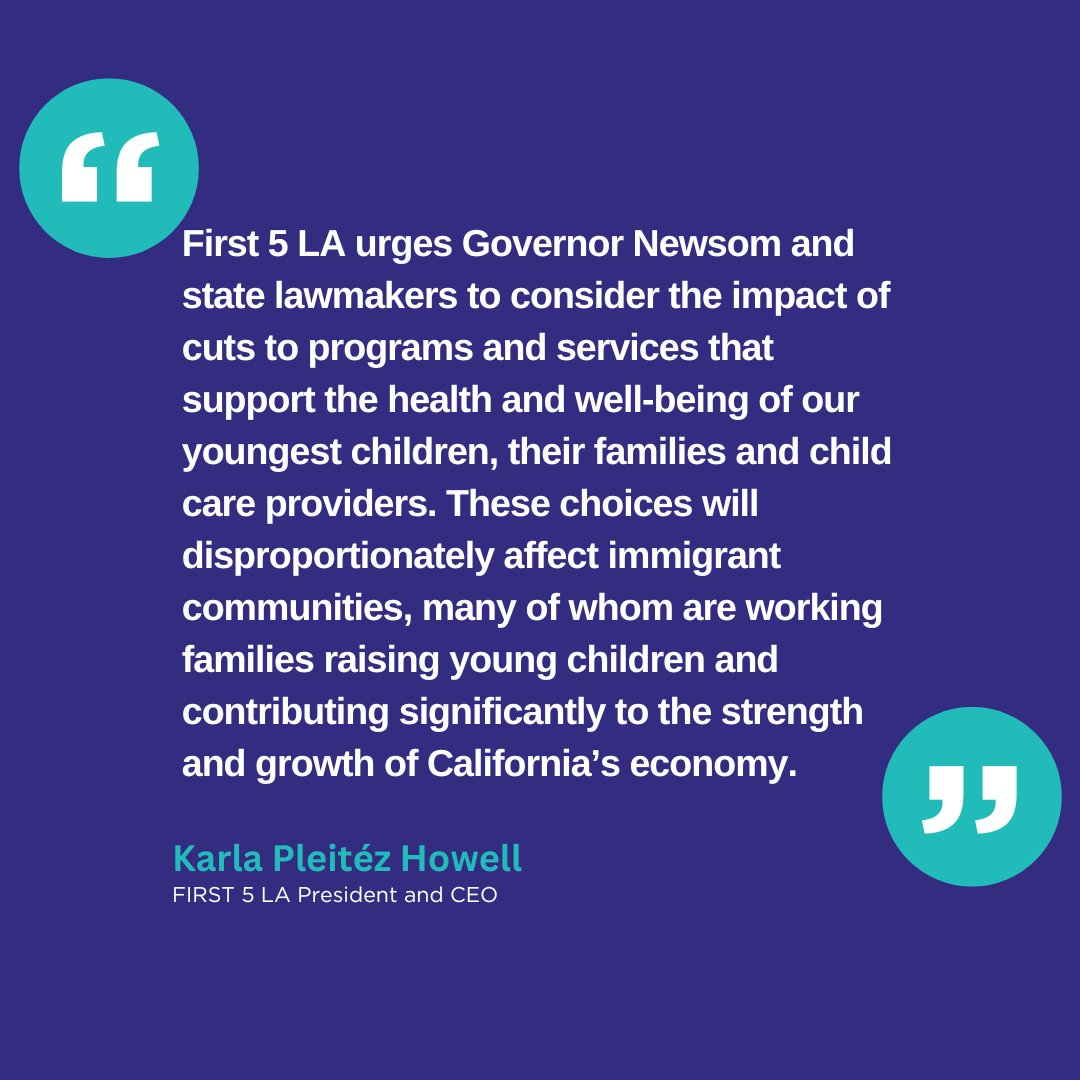 #First5LA President and CEO Karla Pleitéz Howell released the following statement in response to Governor Newsom’s May Revision to the FY 25-26 #CAbudget: bit.ly/44F18RN