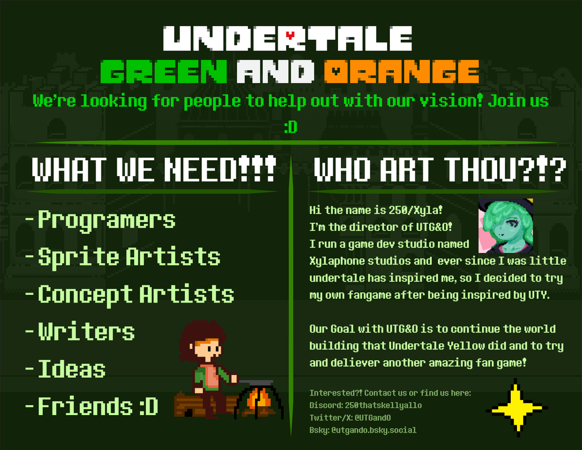 Hi :>

#Undertale #UndertaleYellow #UndertaleFanGame #UTFangame #Gamemaker #GMS2 #undertaleAU #Fangame