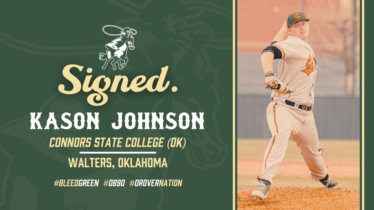 DroverBaseball's tweet image. We're thrilled to officially welcome LHP Kason Johnson (Walters, Oklahoma) to the Drovers Family!
#DroverNation🏇 x #BleedGreen
@KasonJohnson7 | #DB90