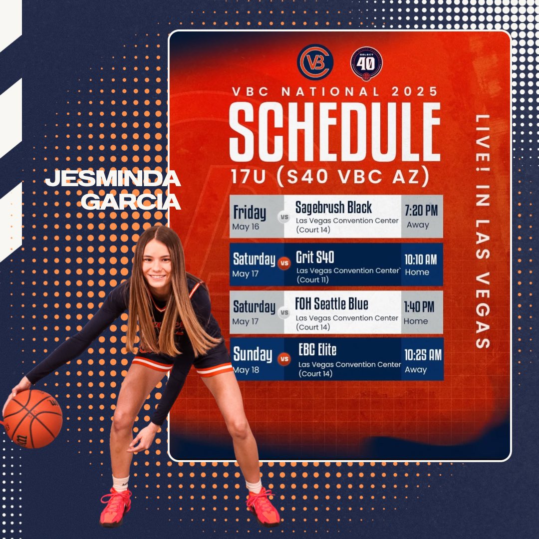 Jesminda Garcia (@jesminda2026) on Twitter photo Coaches! Come check out my team <a href="/ValleyBballClub/">Valley Basketball Club (AZ)</a> 17U S40 at the <a href="/SelectEventsBB/">Select Events Basketball</a> Live! In Las Vegas tournament! Coaches! Come check out my team <a href="/ValleyBballClub/">Valley Basketball Club (AZ)</a> 17U S40 at the <a href="/SelectEventsBB/">Select Events Basketball</a> Live! In Las Vegas tournament!