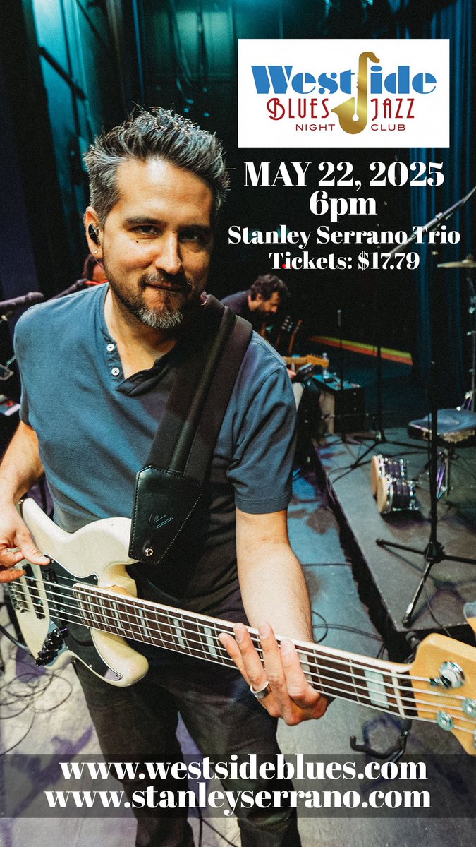 StanleySerrano's tweet photo. Get ready for a night of music! Tickets are available now for our upcoming show at West Side Blues and Jazz next week with the trio. 6-9pm. Link in BIO! #westsidebluesandjazz #glendaleaz #az #livemusic https://t.co/a5WVBSrsbm