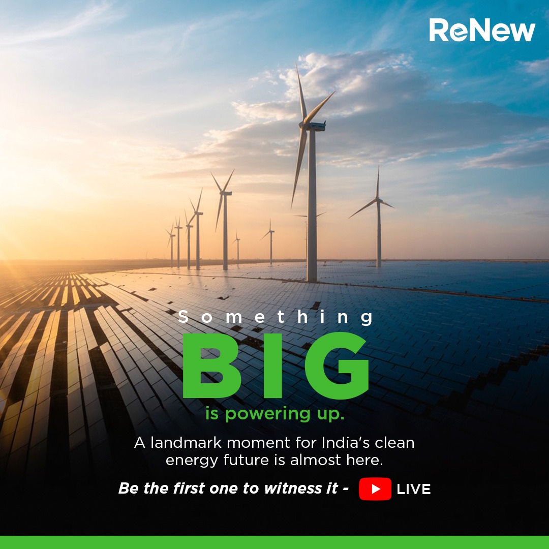 Something new is coming from Andhra Pradesh—powered by ReNew.
It’s a step forward in India’s clean energy journey.
Join us live as we unveil a project focused on scale and sustainability.

Watch here: youtube.com/live/LoHH2yROE…
16th May 

#ReNewTheFuture #GreenEnergyRising