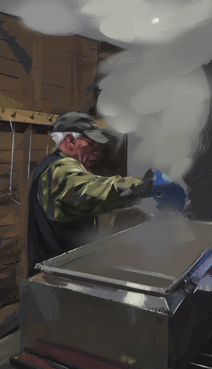 Bernard, the maple syrup Sensei #painting  #heavypaint #heavypaint #maple #syrup #cabane #steam