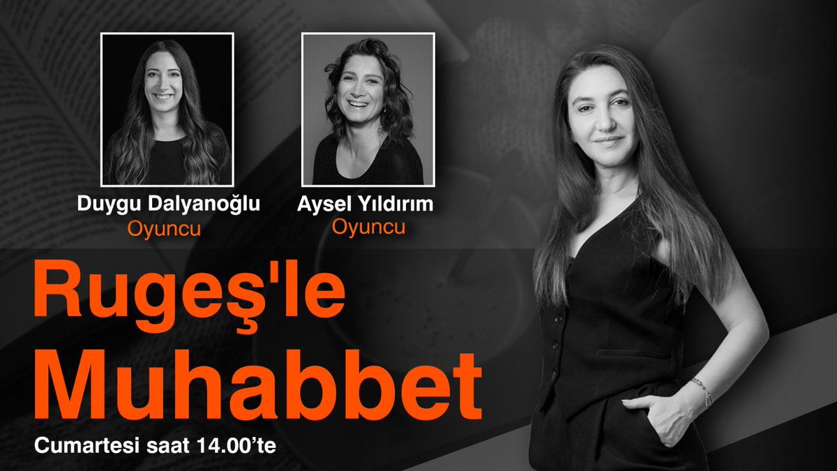 📍Rugeş'le Muhabbet'in bu haftaki konukları Oyuncu Duygu Dalyanoğlu ve Oyuncu Aysel Yıldırım

⏱️Rugeş'le Muhabbet Cumartesi 14:00'te İlke TV'de