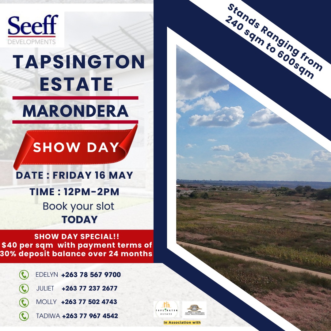 We are in Marondera today showcasing this outstanding affordable gated development with reasonably sized stands. If you haven't booked your slot yet just come through and we will still show you around and facilitate your purchase. Expecting this stunner to sell fast!!