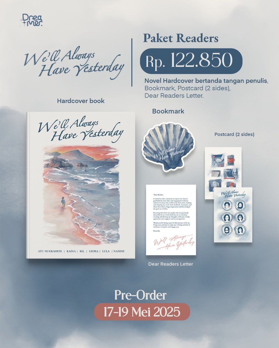 dreamerbooksid's tweet photo. Menjawab beberapa pertanyaan terkait pre-order We'll Always Have Yesterday, Mindream rangkum di sini yaa✨
Jangan lupa besok pre-order dimulai!! Jangan sampai ketinggalan yaa✨
@extenler @kaicigs @kaleodoscopic @moonblvrd @paperlinesz @TELENOVELlZED
#WellAlwaysHaveYesterday https://t.co/5J5gouLZgY