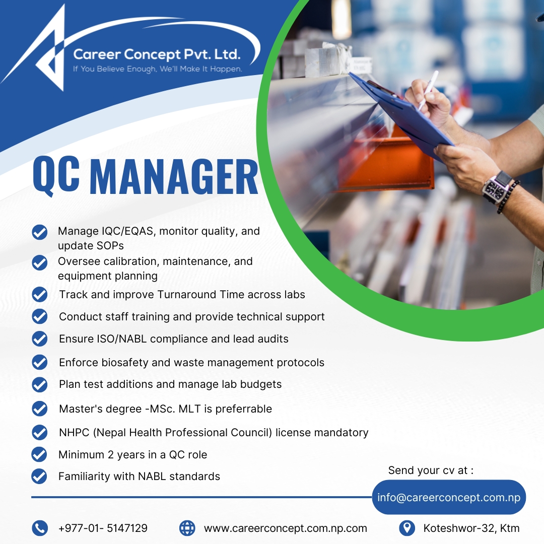 career_concept_'s tweet image. Mail your cv at info@careerconcept.com.np
#digital #marketig #officer #manager #quality #control #sales #executive #jobsearch #hotjob #hiringnow #nowhiring #jobseekers #jobsearch #careerchat #jobposting #recruiting #careerchange #dreamjob #hiringnow #recruitment #careerconcept