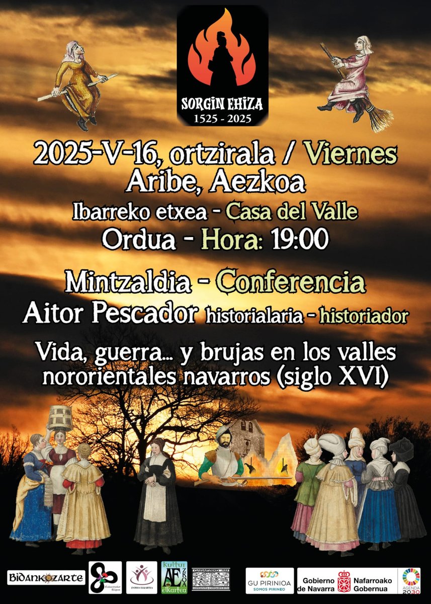 bidankozarte's tweet photo. Recordad que este fin de semana tenemos una cita con nuestra historia, con el inicio de la caza de brujas en el Pirineo navarro.

Gogora ezazue asteburu honetan gure historiarekin hitzordua dugula, sorgin ehizaren hasiera Nafarroako Pirinioan.

#SorginEhiza1525_2025 https://t.co/7ima9Wcb7f