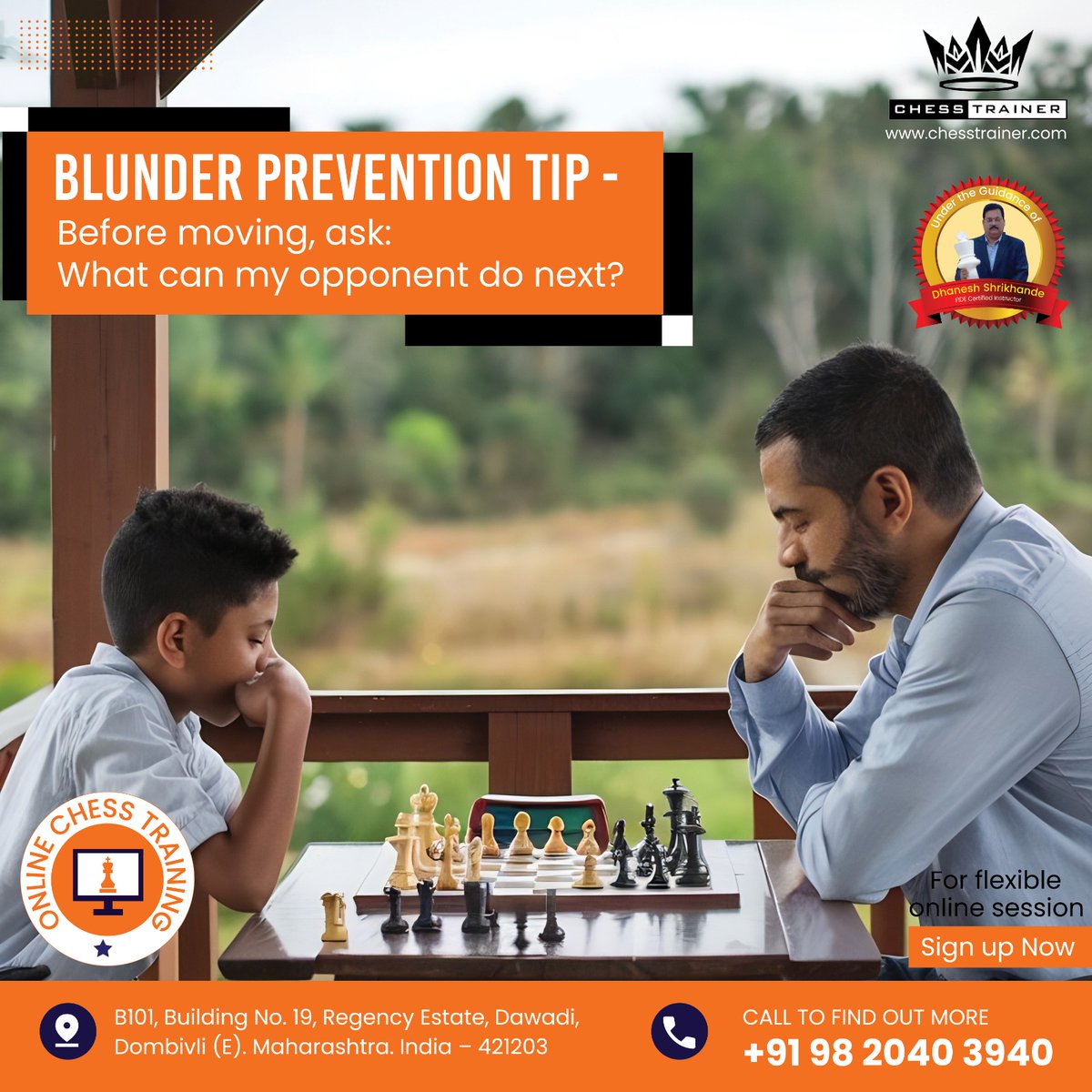 Chess_trainer91's tweet photo. π‘ #BlunderPrevention Tip: Before you move, ask - "What can my opponent do next?" π€
Thinking from their perspective = fewer blunders, smarter moves!
π Learn from #FIDEInstructor Dhanesh Shrikhande - 30+ yrs of coaching!
π https://t.co/Bcvu7X1tSF
#ChessTips #ChessTrainer https://t.co/T6ByEDSeqw
