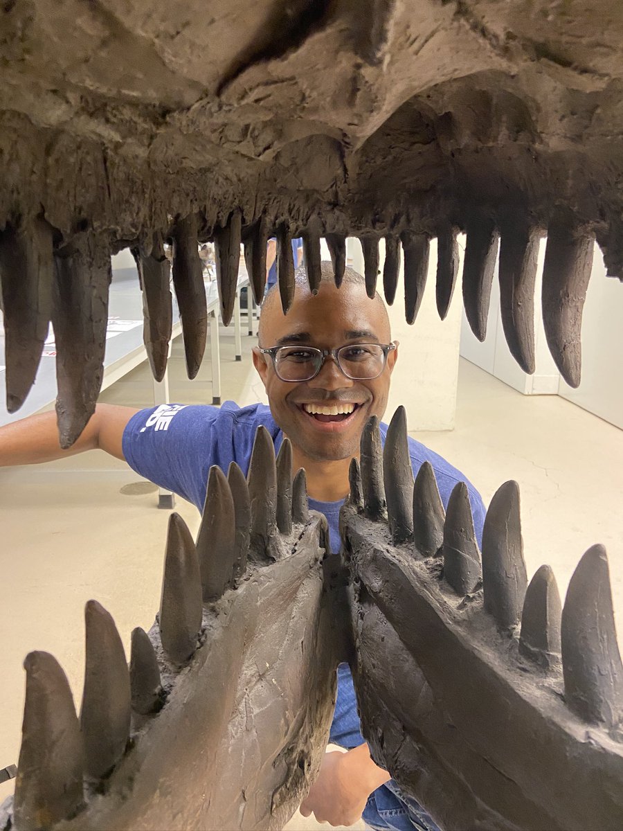 Evan Johnson-Ransom (@ejr_paleo_msc) on Twitter photo Me with a couple of #theropod skulls for <a href="/FieldMuseum/">Field Museum</a>’s Members Night. Notice how small the skulls of Abelisaurus, Carnotaurus, and Herrerasaurus are compared to <a href="/SUEtheTrex/">SUE the T. rex 🦖</a>. Also a photo of me smiling at Sue’s jaws. #FossilFriday #dinosaurs #paleontology #Tyrannosaurus Me with a couple of #theropod skulls for <a href="/FieldMuseum/">Field Museum</a>’s Members Night. Notice how small the skulls of Abelisaurus, Carnotaurus, and Herrerasaurus are compared to <a href="/SUEtheTrex/">SUE the T. rex 🦖</a>. Also a photo of me smiling at Sue’s jaws. #FossilFriday #dinosaurs #paleontology #Tyrannosaurus