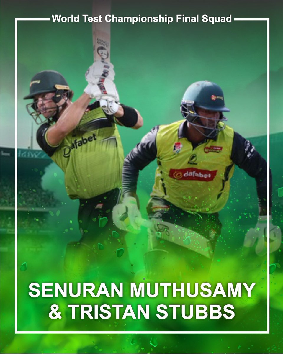 Massive congratulations to Tristan Stubbs and Senuran Muthusamy on being selected for the World Test Championship squad!

Your hard work, talent, and dedication continue to make the Warriors family proud. Go shine on the world stage!

#WTC2025 #WarriorsPride