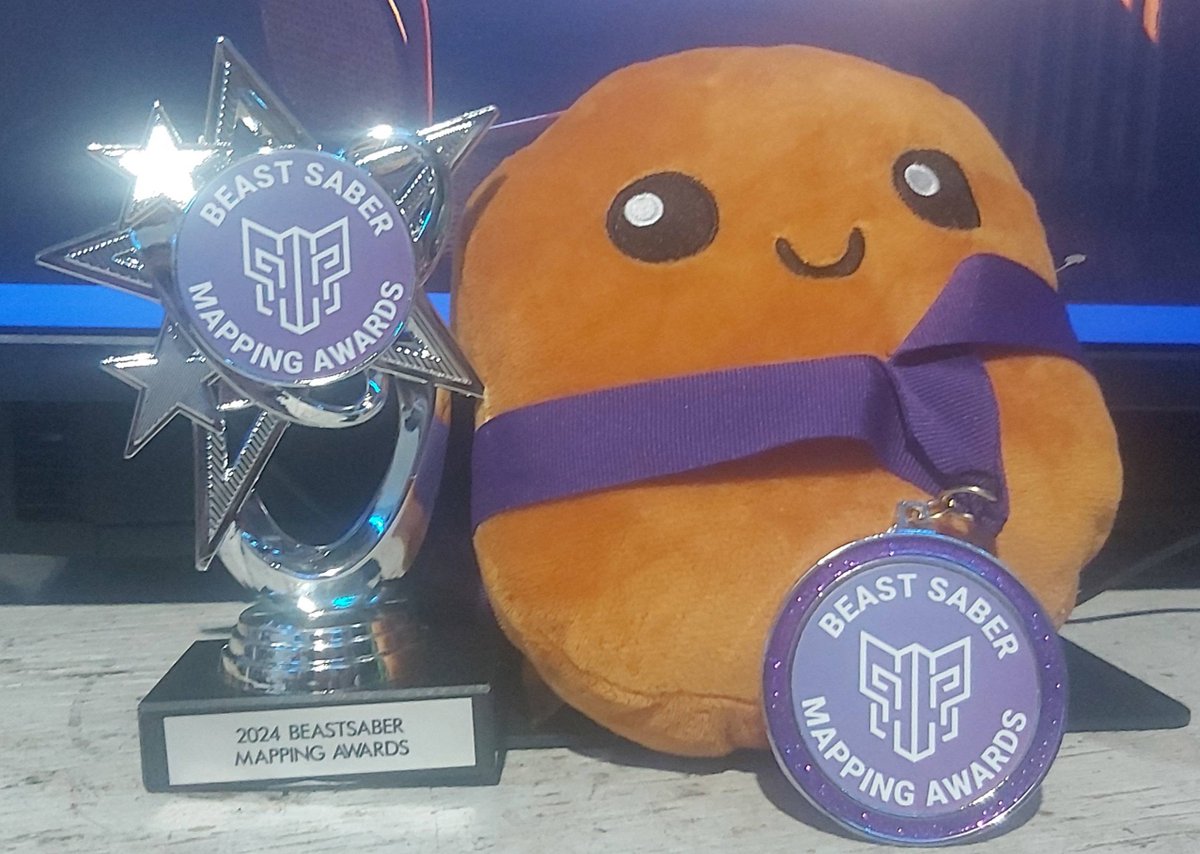 Finally got my <a href="/BeastSaberNews/">BeastSaber | Map Curation & News</a> awards! (also real face reveal)
