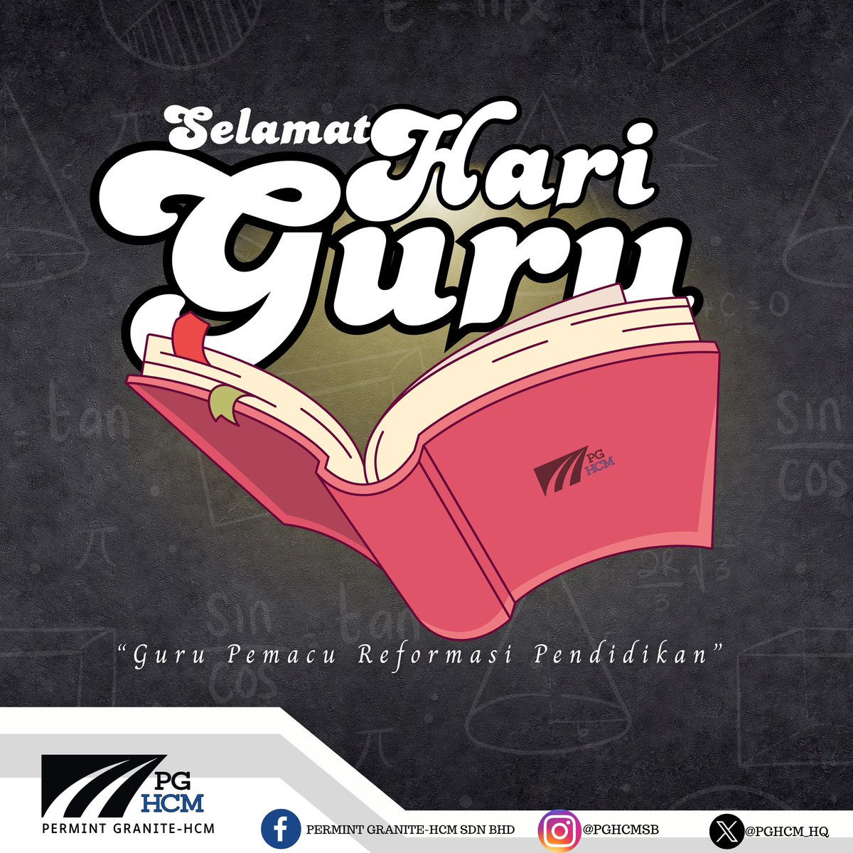 Selamat Hari Guru kepada semua warga pendidik, semoga setiap ilmu yang dicurahkan menjadi pahala yang berpanjangan dan diguna sebaiknya sepanjang kehidupan. Ikhlas dari kami warga Permint Granite-HCM SDN BHD. Terima kasih cikgu ! 

#teampghcm 
#hariguru2025