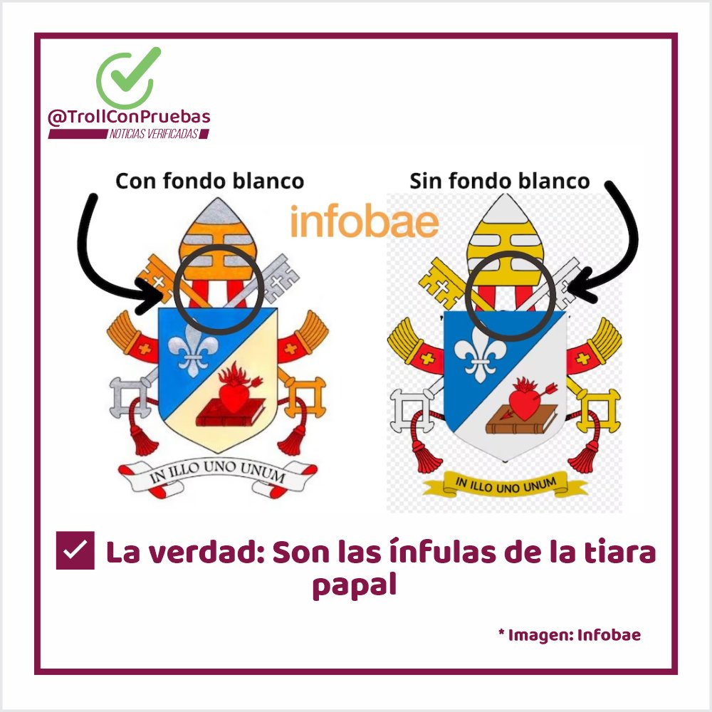 trollconpruebas's tweet photo. "¿Hasta dónde llega una mentira?

Fake news del escudo papal con bandera peruana:
✅ Logró autorizar viaje presidencial
✅ Engañó a ministros y ciudadanos
La desinformación tiene consecuencias reales.
¿Viste otra mentira? ¡Etiquétanos! 
#TrollConPruebas https://t.co/3ZDwbOujZS