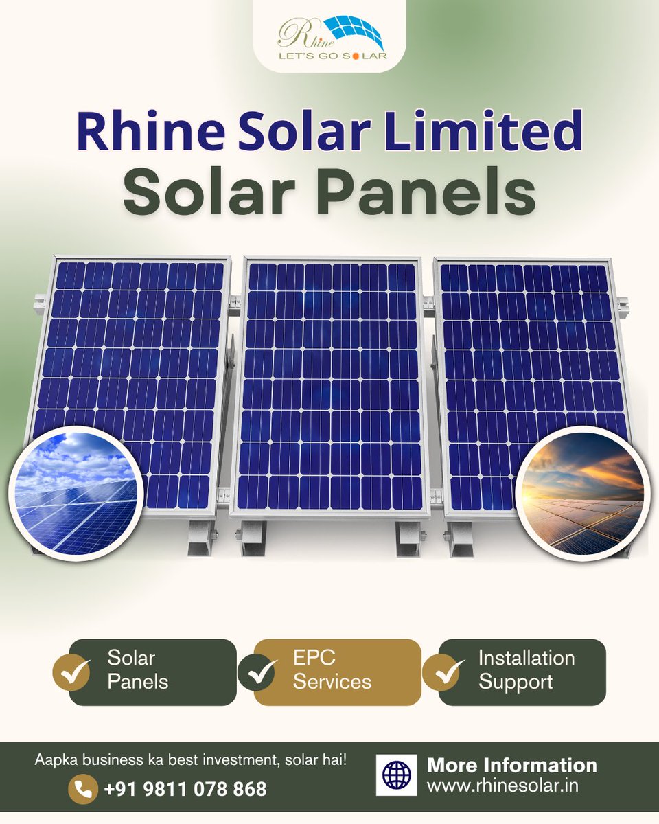 Rhinesolar's tweet image. Rhine Solar – proudly manufactured in India.
🔋 BIS-certified, high-efficiency panels with 25+ years of performance guarantee.
Aapka business ka best investment, solar hai!

📲 +91 98110 78868

#SolarThatWorks #SmartInvestment #SolarHaryana #RhineSolarIndia #PowerUpSmart