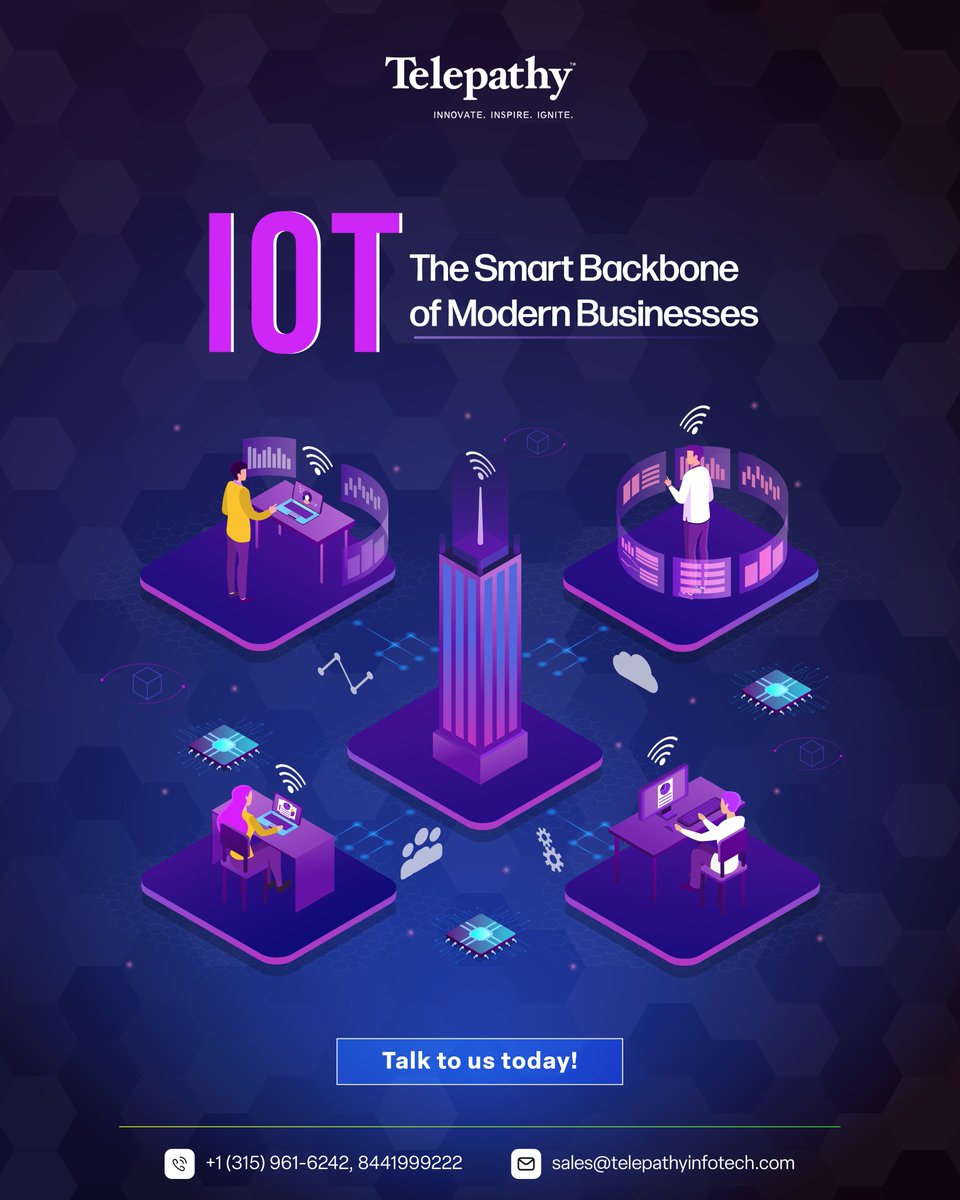 Telepathysocial's tweet image. IoT: The Smart Backbone of Modern Businesses
We create intelligent IoT solutions that streamline operations, enable real-time insights, and keep your business connected for smarter decision-making and improved efficiency.

#IoTForBusiness #ConnectedDevices #Telepathy