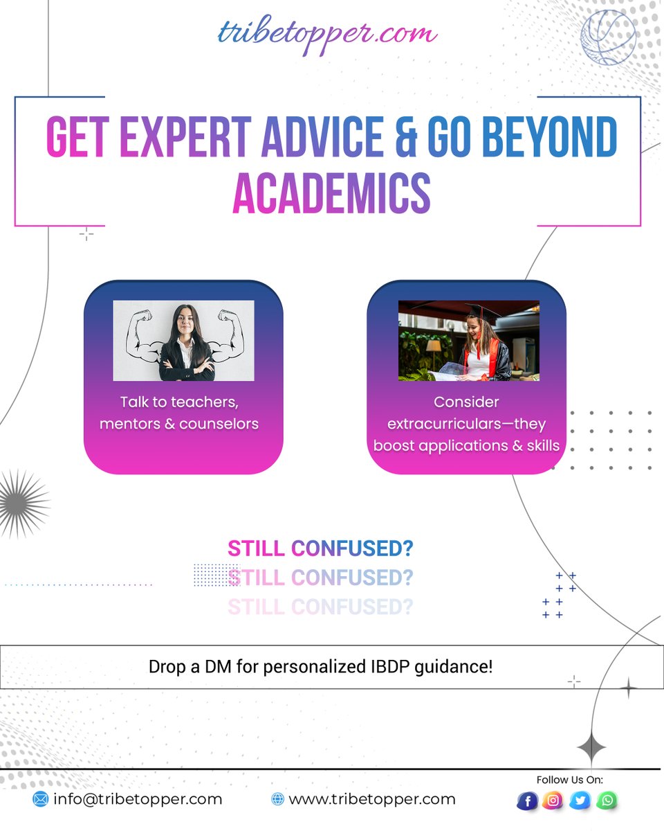 TribeTopper's tweet image. 🎓 Choosing your IBDP subjects? Don’t just follow the crowd—align them with your future goals! 🔍
Swipe through for smart tips to make informed choices that set you up for success.
#IBDP #subjects #concepts #academicexcellence #paper #pastpapers #practicemakesperfect #topscore