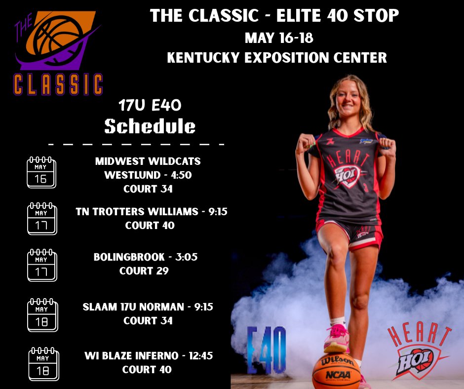 Schedule for my tournament in Louisville Kentucky this weekend!