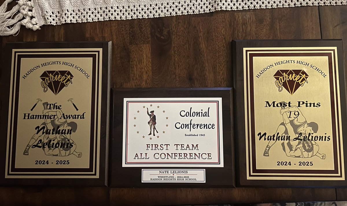 Nathan Lelionis (@nathanlelionis) on Twitter photo Great way to wrap up the wrestling year and the banquet. I was named First Team All Conference, The most pins on the team, and the hammer award which goes out to toughest wrestler.
<a href="/MontWright856/">Coach Wright</a> <a href="/GARNETFOOTBALL/">Haddon Heights Football</a> Great way to wrap up the wrestling year and the banquet. I was named First Team All Conference, The most pins on the team, and the hammer award which goes out to toughest wrestler.
<a href="/MontWright856/">Coach Wright</a> <a href="/GARNETFOOTBALL/">Haddon Heights Football</a>