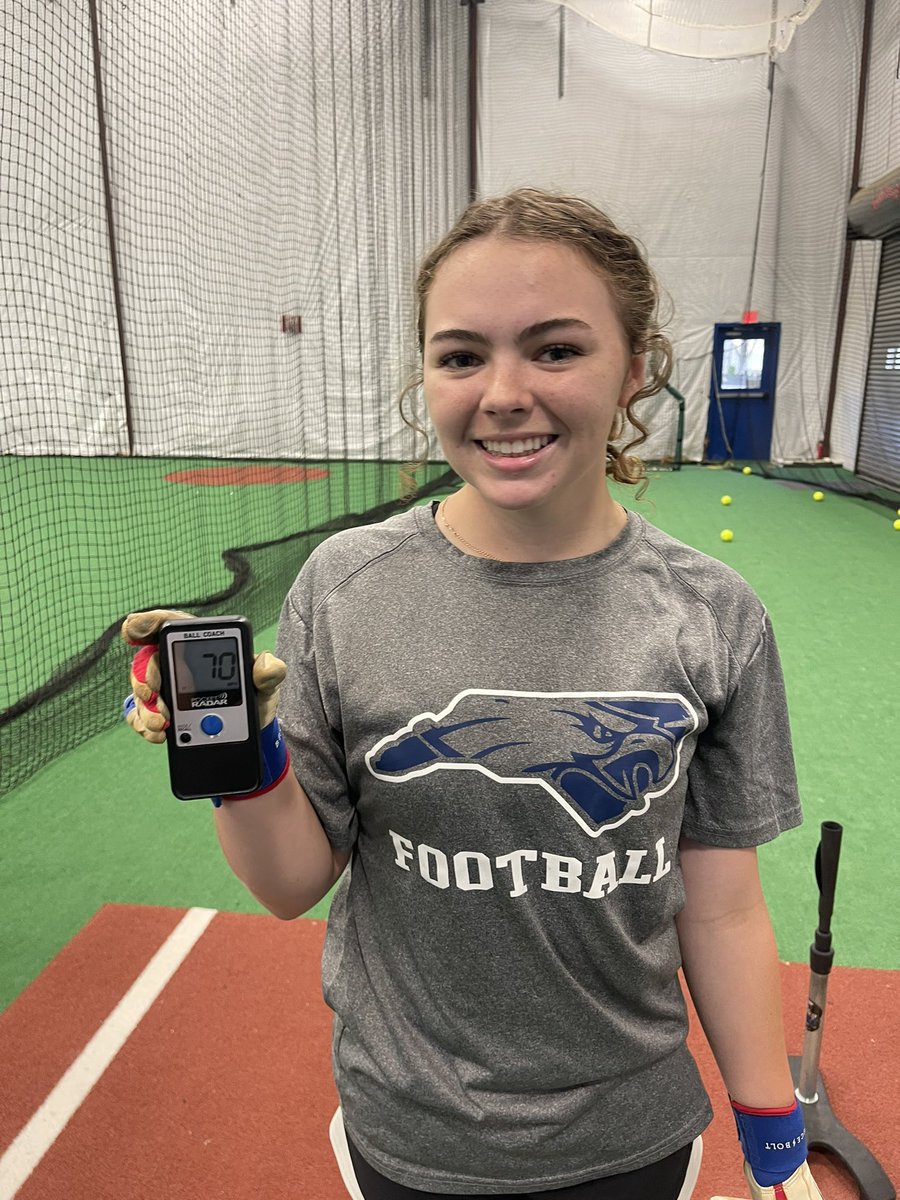 KaysonHargett's tweet photo. It’s been a long process getting back from surgery but it’s been good. Today I hit 70 mph on my exit velocity. @CarleighNester @CarEliteNCorg @AppStateSB @RoanokeSoftball @NCSA_Softball @NCSACoachDaily @PrepSoftball @D1ProScouts @ExtraInningSB @LegacyLegendsS1 @SBRRetweets https://t.co/Zfzr5ZFOKn