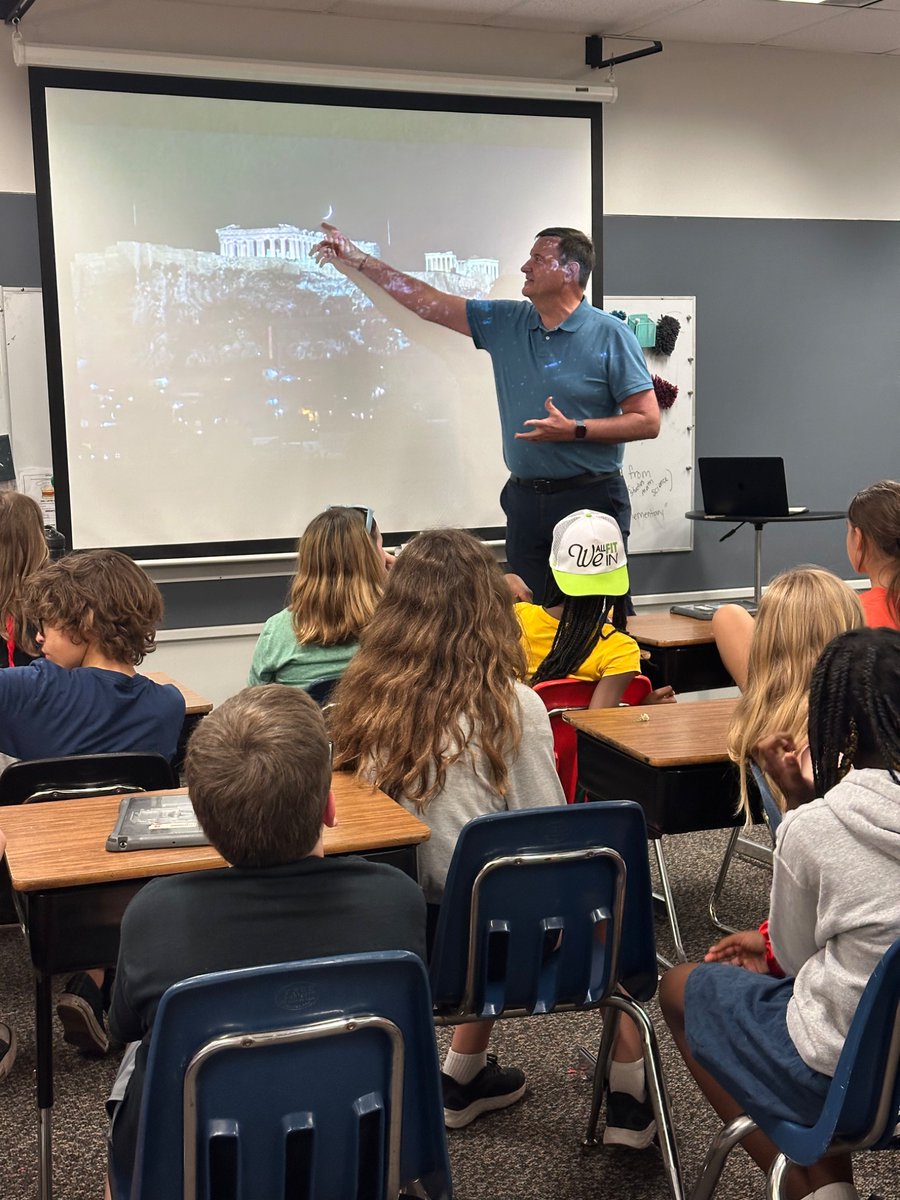 Our former principal stopped by 6th grade to share pictures and tales from his travels to many of the places students have learned about in their ancient civilizations studies!