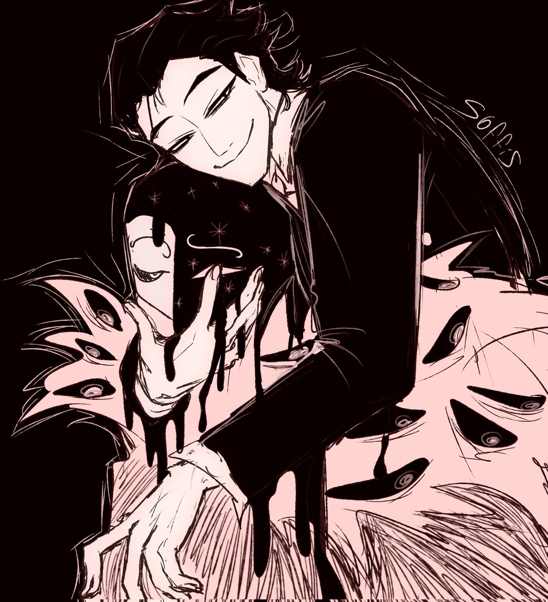 Mardonesa_soffi's tweet photo. Nulla, 
it's better to know about it, as a precaution and to keep it from sticking.
Because once it does, it won't let go.
(The counterpart of the previous artwork)
#toeatagod #oc https://t.co/GdCRJMiQy5
