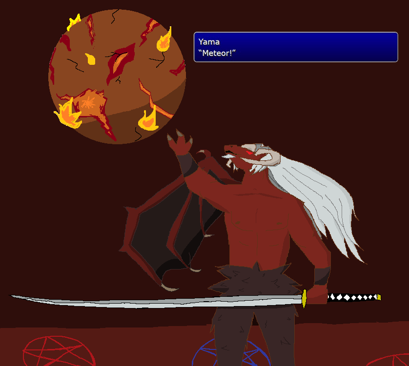 casey8x8's tweet photo. Yama has been fun, kind of reminds me of something else tho #osrs #art #yama #sephiroth https://t.co/EyVkH7cSRA