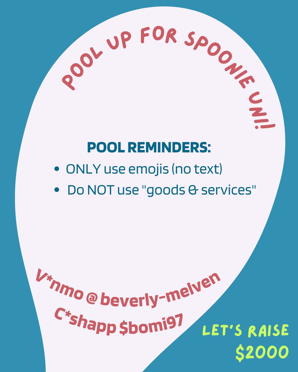 Happy Friday! This weekend we are pooling for disability advocates Spoonie Uni- please give what you can and share today.