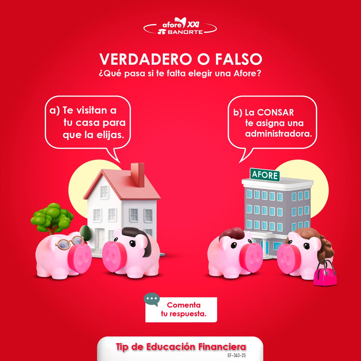 XXIBanorte's tweet photo. 🧠 Demuestra que dominas el mundo Afore

📌 Tip: Al comenzar a cotizar con IMSS o ISSSTE, se activa tu Cuenta Individual.
Cuando tu administradora aún está por definirse, la CONSAR se encarga de asignarla. 

#EducacionFinanciera #CuentaAfore #CuentaIndividual #IMSS #ISSSTE https://t.co/acQYyPDPkO