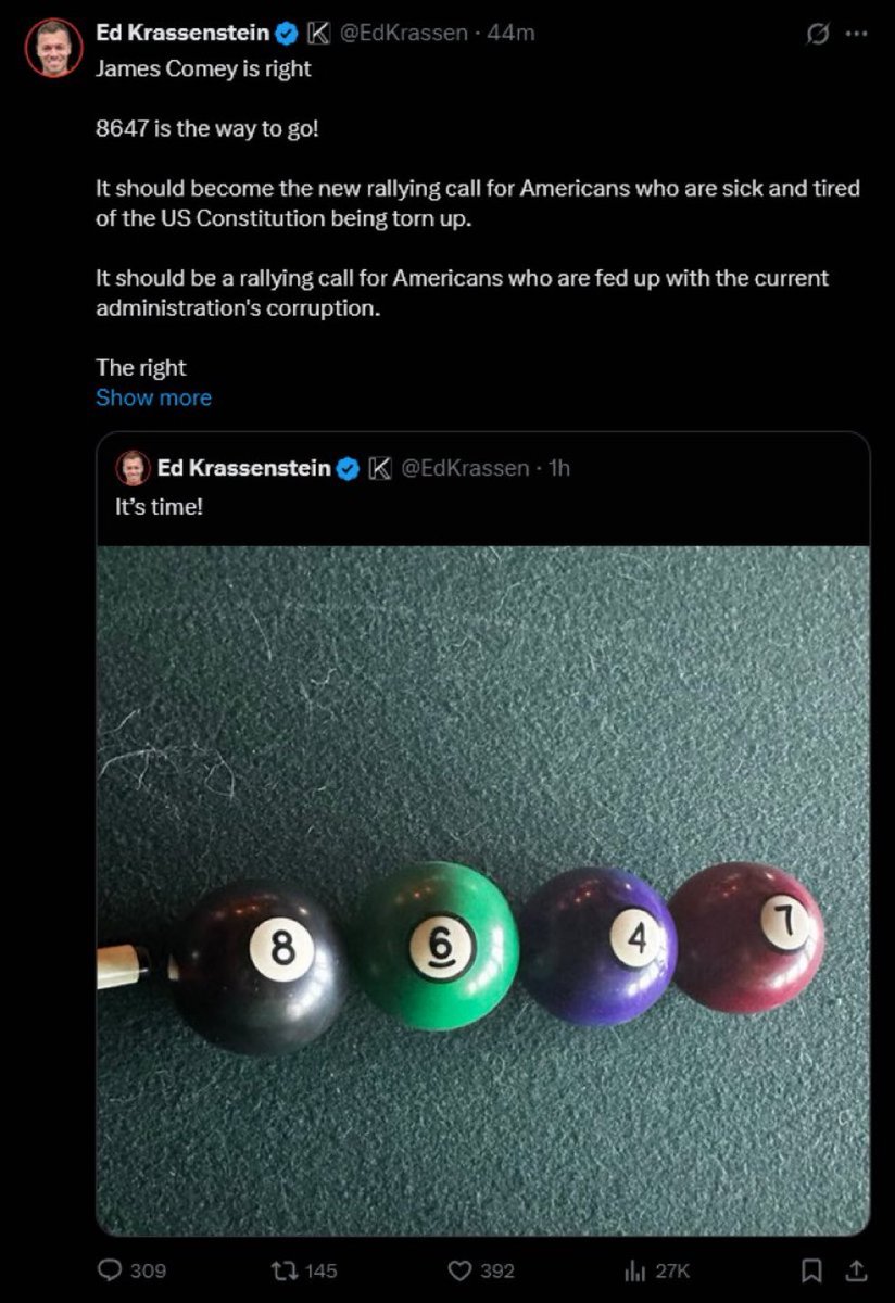 The Left isn’t even hiding it anymore.

They are using “8647” to call for the ass*ssination of President Trump.

They have gone fully insane. I mean this is actually crazy— even for Democrats.