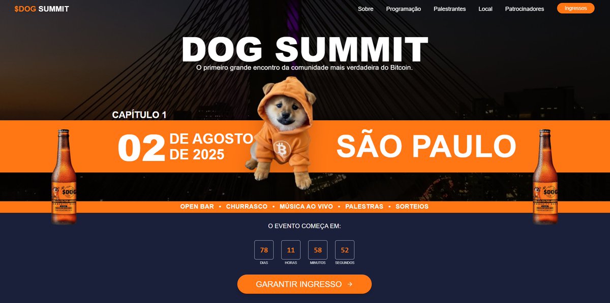We've been working for days on the 1st event by a community built on Ordinals and Runes in Brazil:

🚀 $DOG SUMMIT 🐶🇧🇷

We're putting in a lot of love, care, and dedication to show the real value that $DOG brings to the Bitcoin network.

This event is about community, culture,