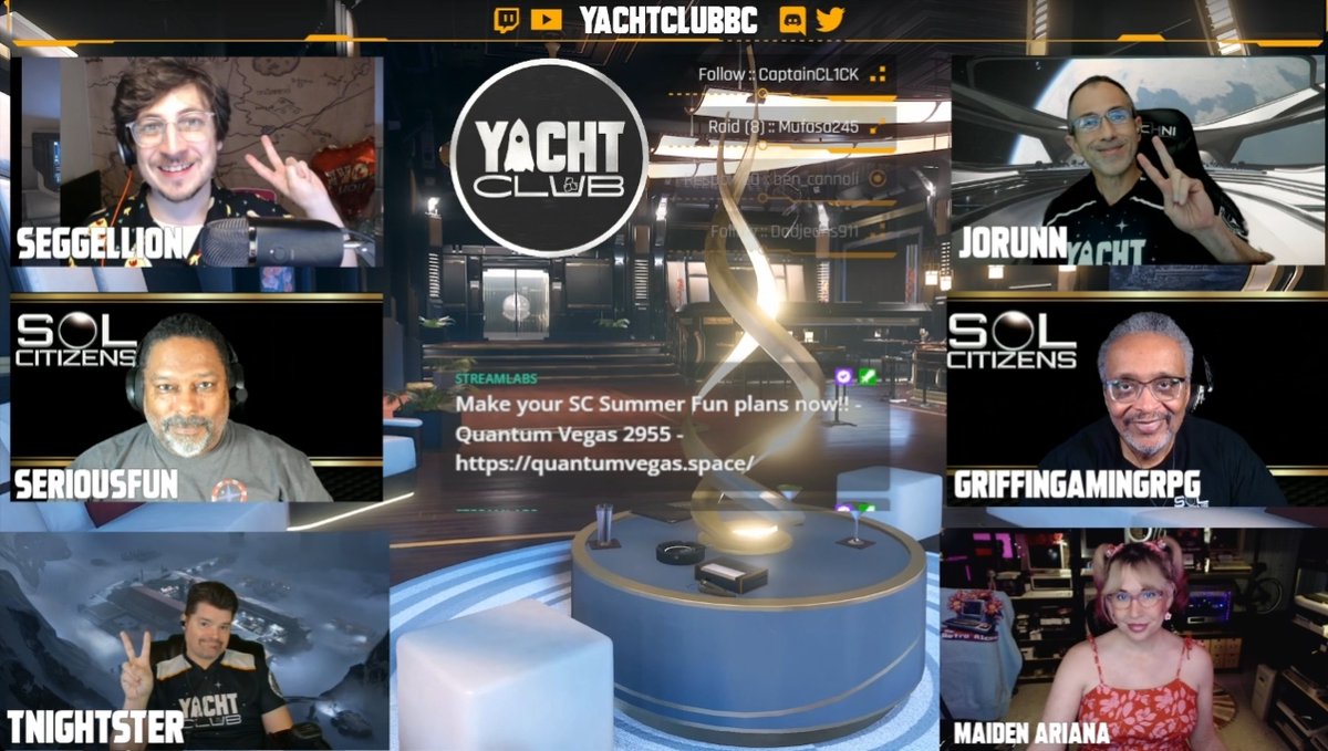 Jorunn Star Citizen (@jorunn_sc) on Twitter photo Come join the Yacht Club as we talk about the months amazing #StarCitizen news and events and #invictus event! Special guests from <a href="/SolCitizens/">SolCitizens</a> <a href="/GriffinGamingRP/">GriffinGamingRPG</a> <a href="/seriousfun/">questfox team</a>.bsky.social
Going Live now!
twitch.tv/yachtclubbc Come join the Yacht Club as we talk about the months amazing #StarCitizen news and events and #invictus event! Special guests from <a href="/SolCitizens/">SolCitizens</a> <a href="/GriffinGamingRP/">GriffinGamingRPG</a> <a href="/seriousfun/">questfox team</a>.bsky.social
Going Live now!
twitch.tv/yachtclubbc