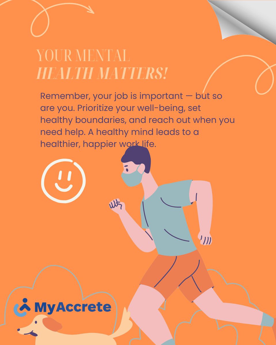 Myaccrete's tweet photo. No matter how important job you remember -Prioritize your well being #myaccrete #mentalhealthawareness #caregiver https://t.co/gtWOoQgYeH